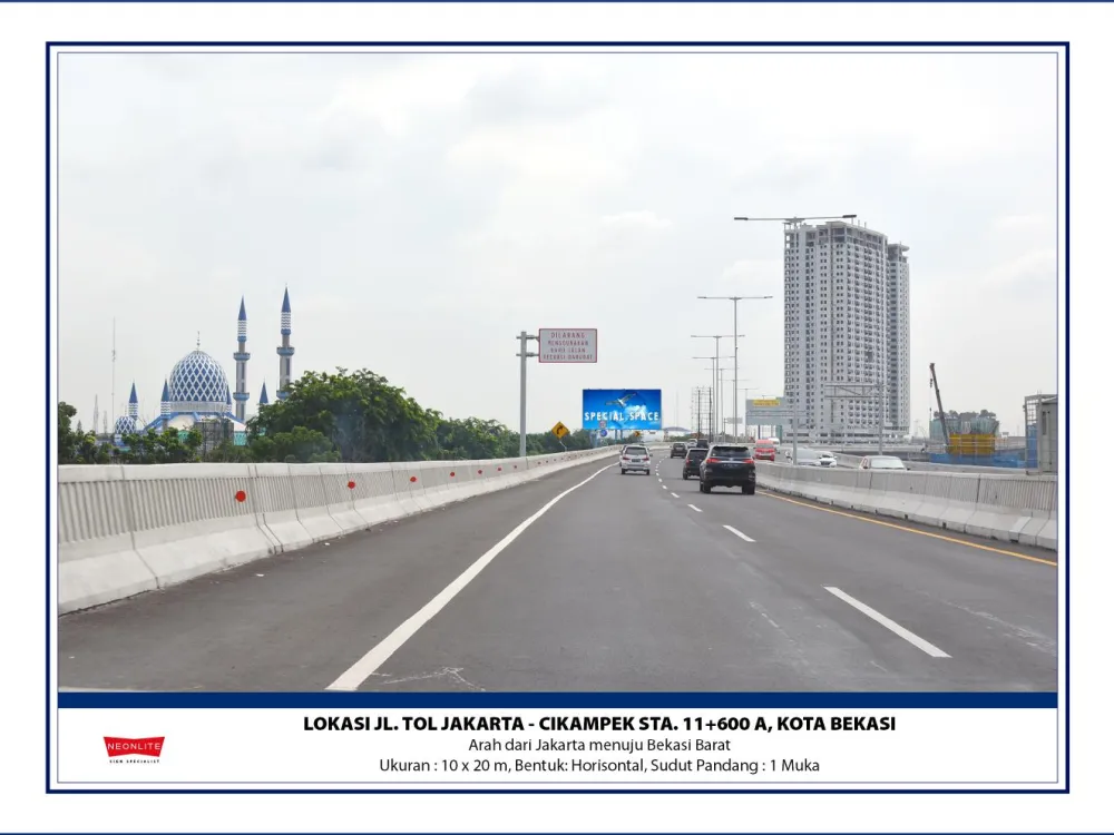 Billboard<br>LED Jl. Tol Jakarta-Cikampek STA. 11+600A, Kota Bekasi 20200624 lok jl tol jakarta cikampek sta 11600 a bekasi
